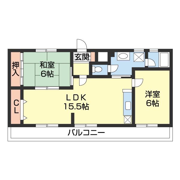 カサデありたか(3DK/4階)の間取り写真