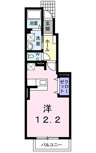 コルティーレ太寺II(ワンルーム/1階)の間取り写真