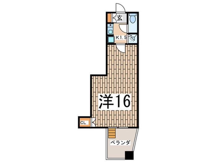 クリオ神奈川新町弐番館(1K/1階)の間取り写真