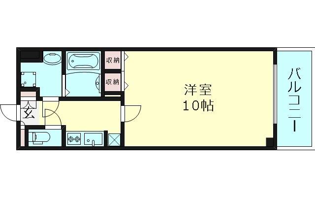 LASANTE京橋 旧エスティメゾン京橋(1K/10階)の間取り写真