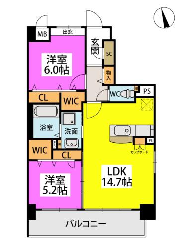 KOBIRAKI(2LDK/3階)の間取り写真