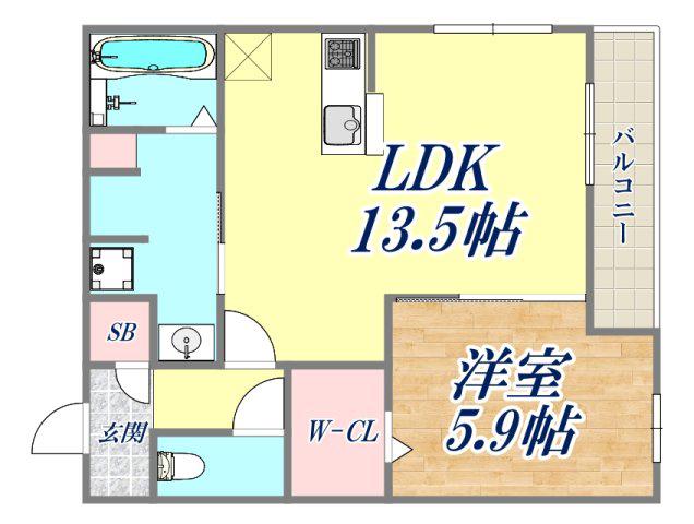 プラザ シャルム(1LDK/1階)の間取り写真