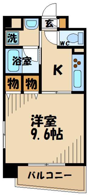 アクアガーデン(1K/3階)の間取り写真