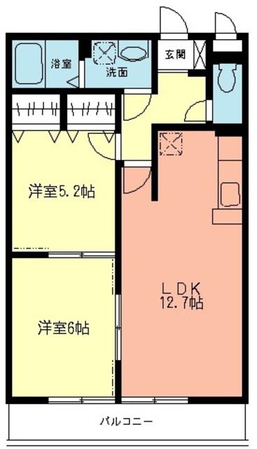 プレシャス コート(2LDK/1階)の間取り写真
