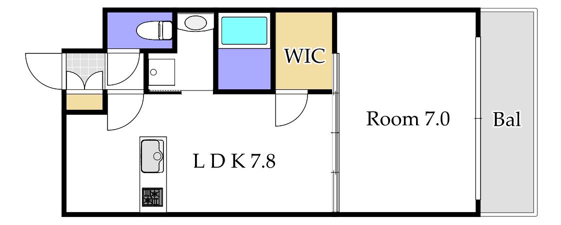 WILLDO岡山駅西口(1LDK/10階)の間取り写真
