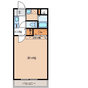 ロイヤルステージ多賀城五番館(1K/3階)の間取り写真