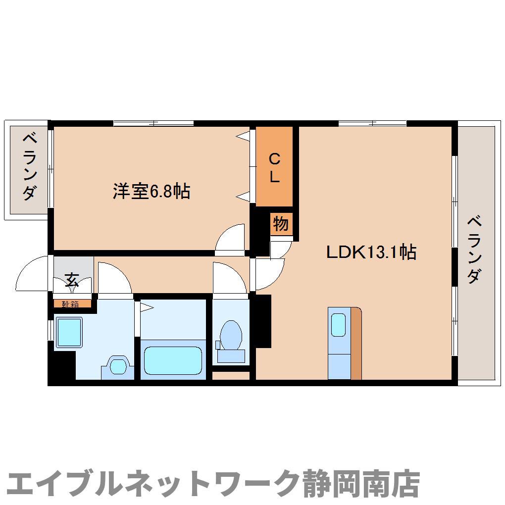 グランストーク西島(1LDK/4階)の間取り写真