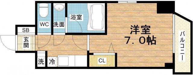 エスライズ堺筋本町(1K/10階)の間取り写真