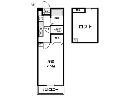 SKコゴタ(1K/2階)の間取り写真