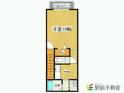 ルミエール朝倉(1K/2階)の間取り写真