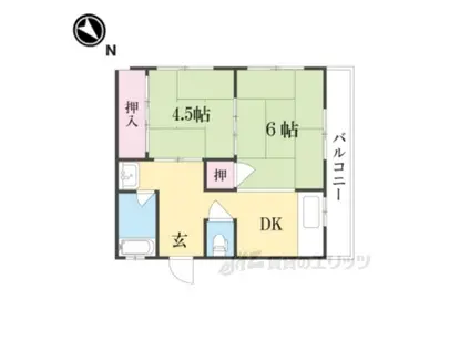 富士マンション(2DK/2階)の間取り写真