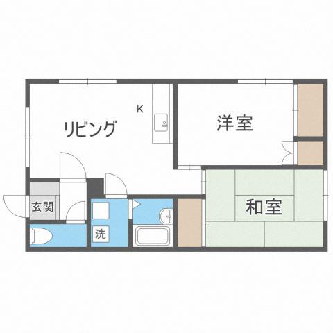 第7慶新ハイツ(2LDK/2階)の間取り写真