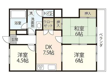 高須ニイムラハイツ(3DK/3階)の間取り写真