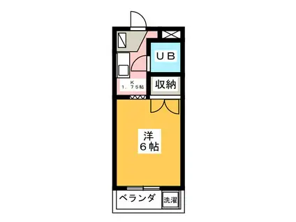 ハウスロイヤルII(1K/2階)の間取り写真