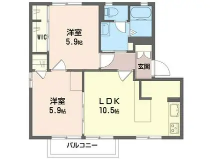 ファミール蔵波台I(2LDK/2階)の間取り写真