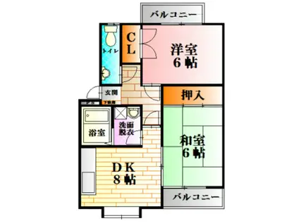 MICHIROOM可部南(2LDK/3階)の間取り写真
