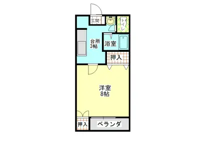 シャトー・オリエント(1K/1階)の間取り写真