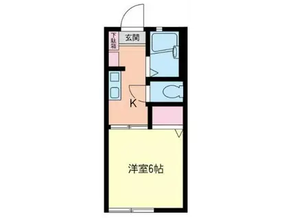 YSハイムA棟(1K/2階)の間取り写真