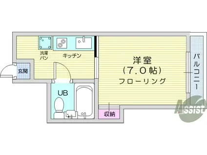 JBS第二萬栄ビル(1K/5階)の間取り写真