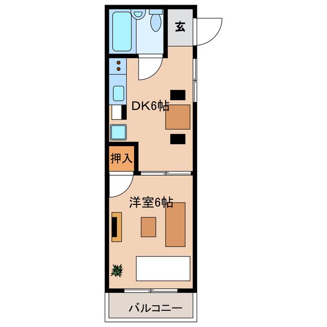 クレール東伊場(1DK/1階)の間取り写真