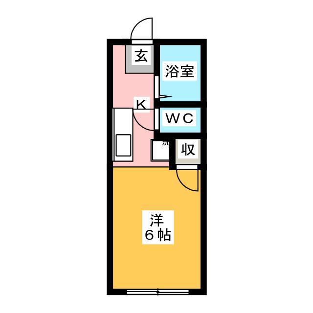ハイム親和(1K/2階)の間取り写真