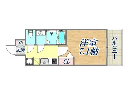 レジデンス神戸大倉山グルーブ(1K/7階)の間取り写真