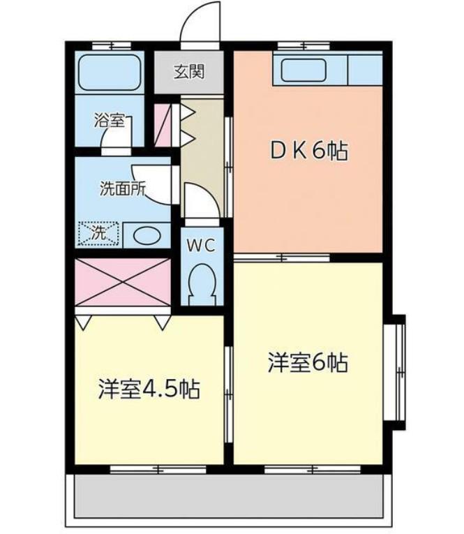 エトワールI(2DK/2階)の間取り写真