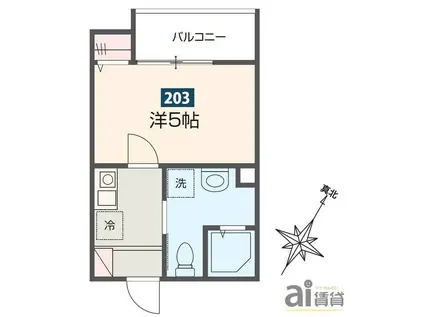 MELDIA小川(1K/2階)の間取り写真