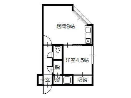 NNマンションD棟(1LDK/2階)の間取り写真