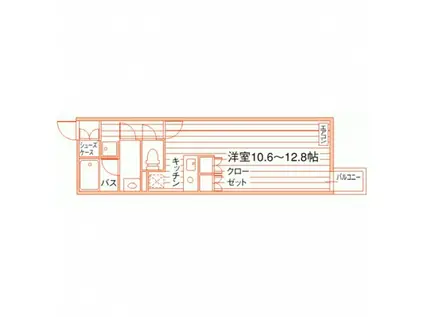 JSQUARE下北沢(ワンルーム/4階)の間取り写真
