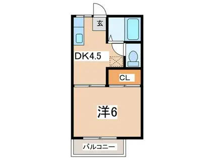 パルハイム二俣川A(1DK/1階)の間取り写真