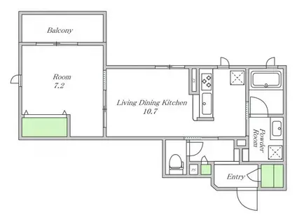 シャーメゾンITIMONJI(1LDK/1階)の間取り写真