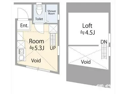 キャトルセゾン(ワンルーム/3階)の間取り写真