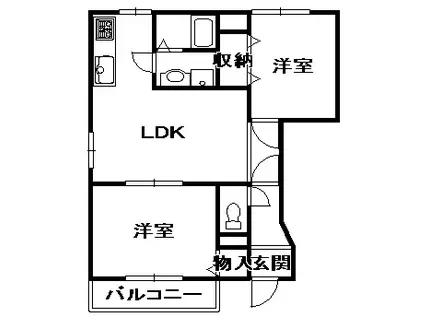 コンフォートコエモンI(2DK/1階)の間取り写真