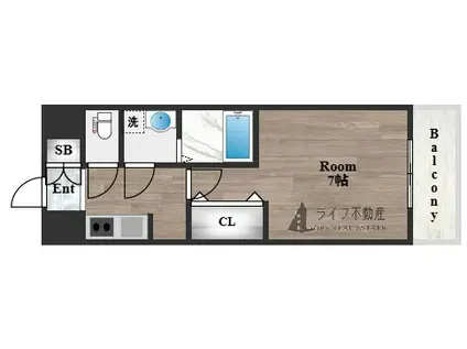 ファーストフィオーレ大阪城イースト(1K/11階)の間取り写真