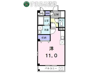 アネックス・ヒル39(ワンルーム/1階)の間取り写真