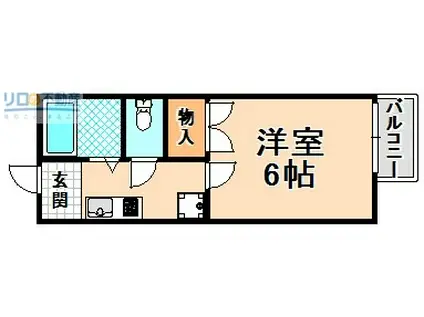 シャトー瑞穂(1K/2階)の間取り写真