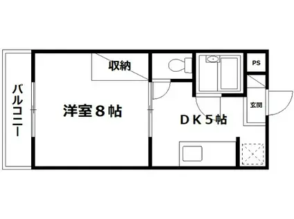 PRESTIGE I(1DK/1階)の間取り写真