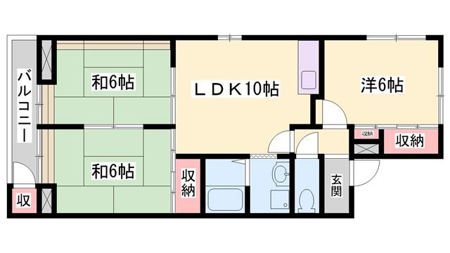 プレアール状ヶ池A(3LDK/2階)の間取り写真
