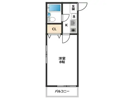 ロワールウィスタリア(1K/2階)の間取り写真