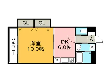 クオリティ平田(1DK/2階)の間取り写真