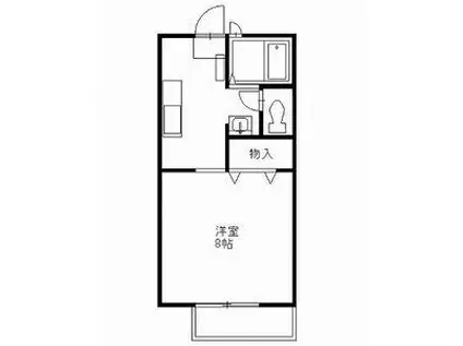 リバティヒルズ光陽台(1K/2階)の間取り写真