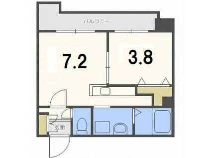 サンウッド札幌・医大前(1DK/10階)の間取り写真
