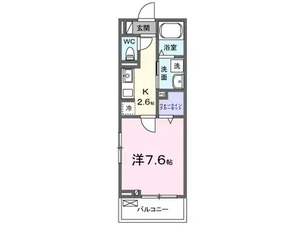 郡元2丁目アパート(1K/2階)の間取り写真