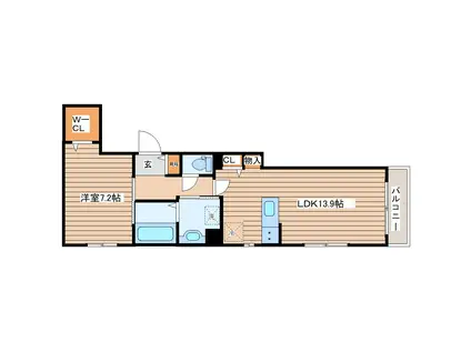 セレーネ向山(1LDK/1階)の間取り写真