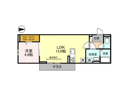 ファーストステージ下小林II(1LDK/1階)の間取り写真