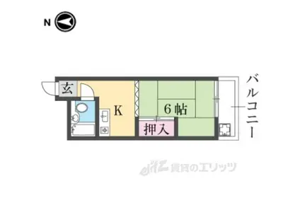 第3吉村マンション(1K/4階)の間取り写真