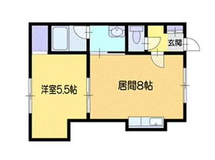 サンリバーII(1LDK/1階)の間取り写真