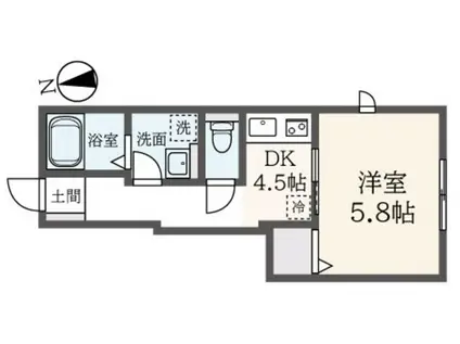 フィールド サザン(1DK/1階)の間取り写真