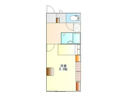 サンアーク霞ヶ岡(1K/1階)の間取り写真